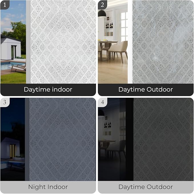 Window Privacy Film, Removable Static Cling, Stained Glass Decorative Window Film, Vinyl Covering for Home Kitchen Living Room, Gleaming Wings, 17.3" x 78.7"