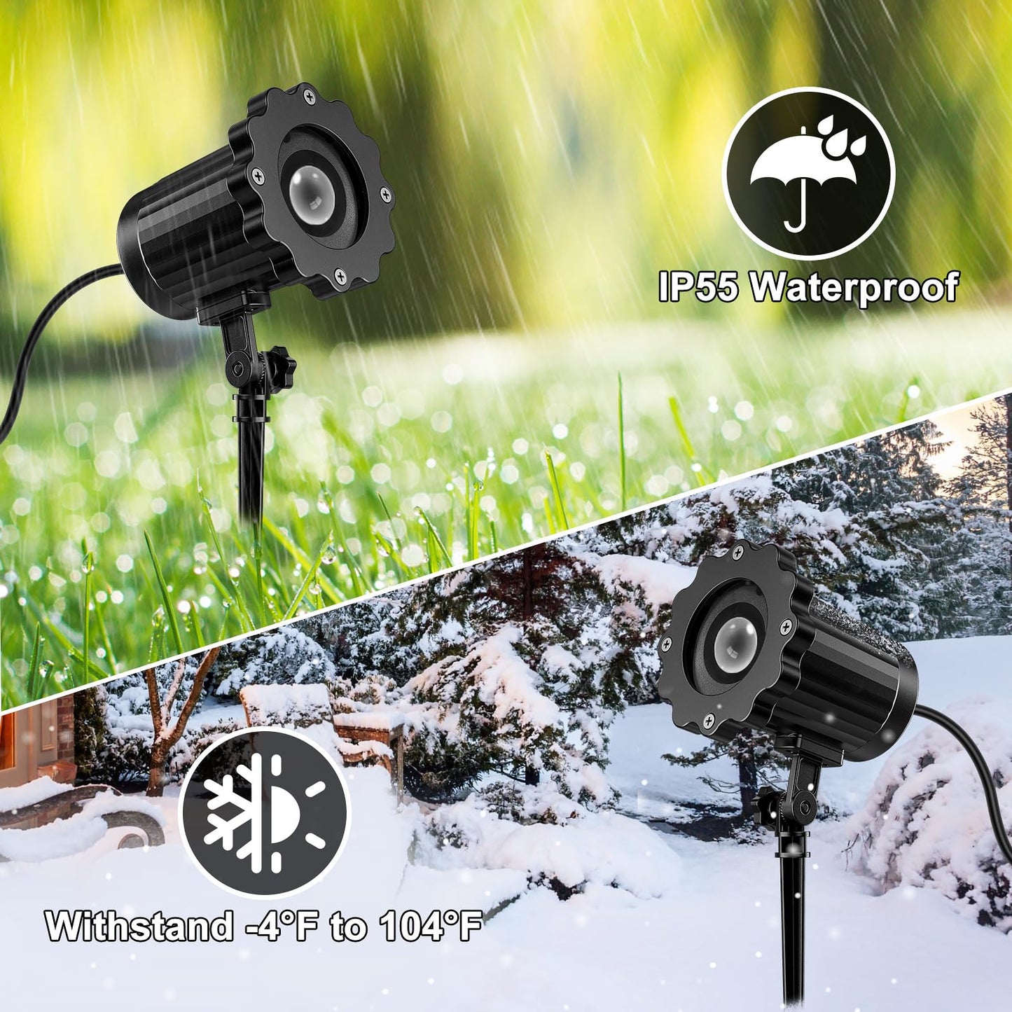 Halloween Projector Lights Outdoor Indoor - 3D Dynamic Halloween Decorations  Waterproof Holiday Light For Window  Wall Cemetery  Holiday Decor-Spider