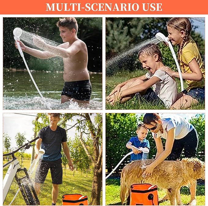 Solar Shower Bag, Solar Heating Camping Shower Bag, 5Gal(20L) Portable Camping Shower Bag, with Removable Hose and On-Off Switchable Shower Head, for Outdoor Traveling/Climbing/Hiking/Beach/Swimming