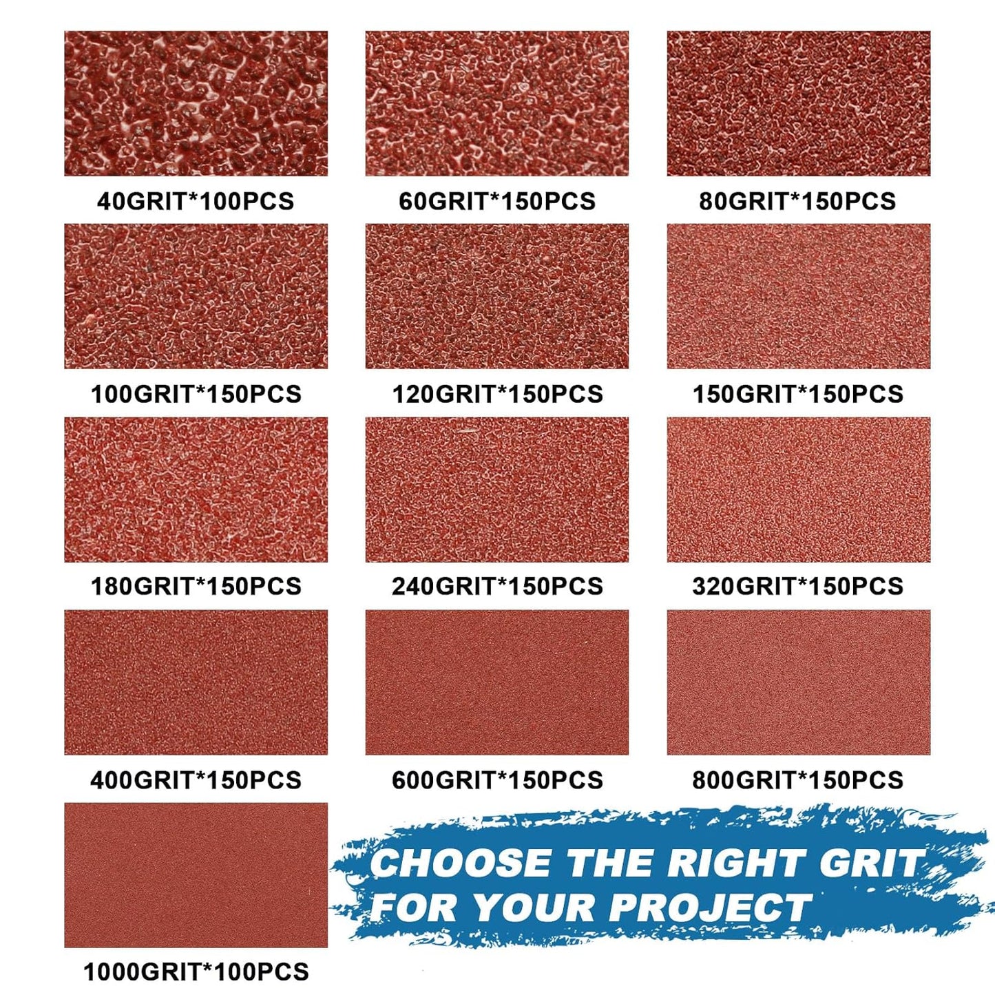 5 Inch 8 Hole Sanding Discs, 150 PCS 80 Grit Hook and Loop Sandpaper, Round Aluminum Oxide Sand Paper Discs for Random Orbital Sander