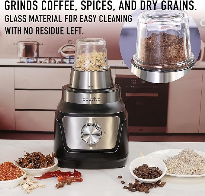 Food Processor Blender Combo 1000W, Blenders for Kitchen with 68oz Processor Bowl, Grinder,24oz To-Go Lid Cup, Countertop Juice Blender for Smoothies/Shakes/Mixing/Shredding/Slicing/Chop cheese/Dough
