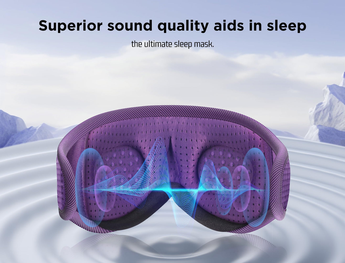 LC-dolida Sleep Headphones, Sleep Mask Bluetooth Wireless Music Eye Mask, Sleeping Headphones for Side Sleepers Sleep Mask with Bluetooth Headphones Ultra-Thin Stereo Speakers Perfect for Sleeping