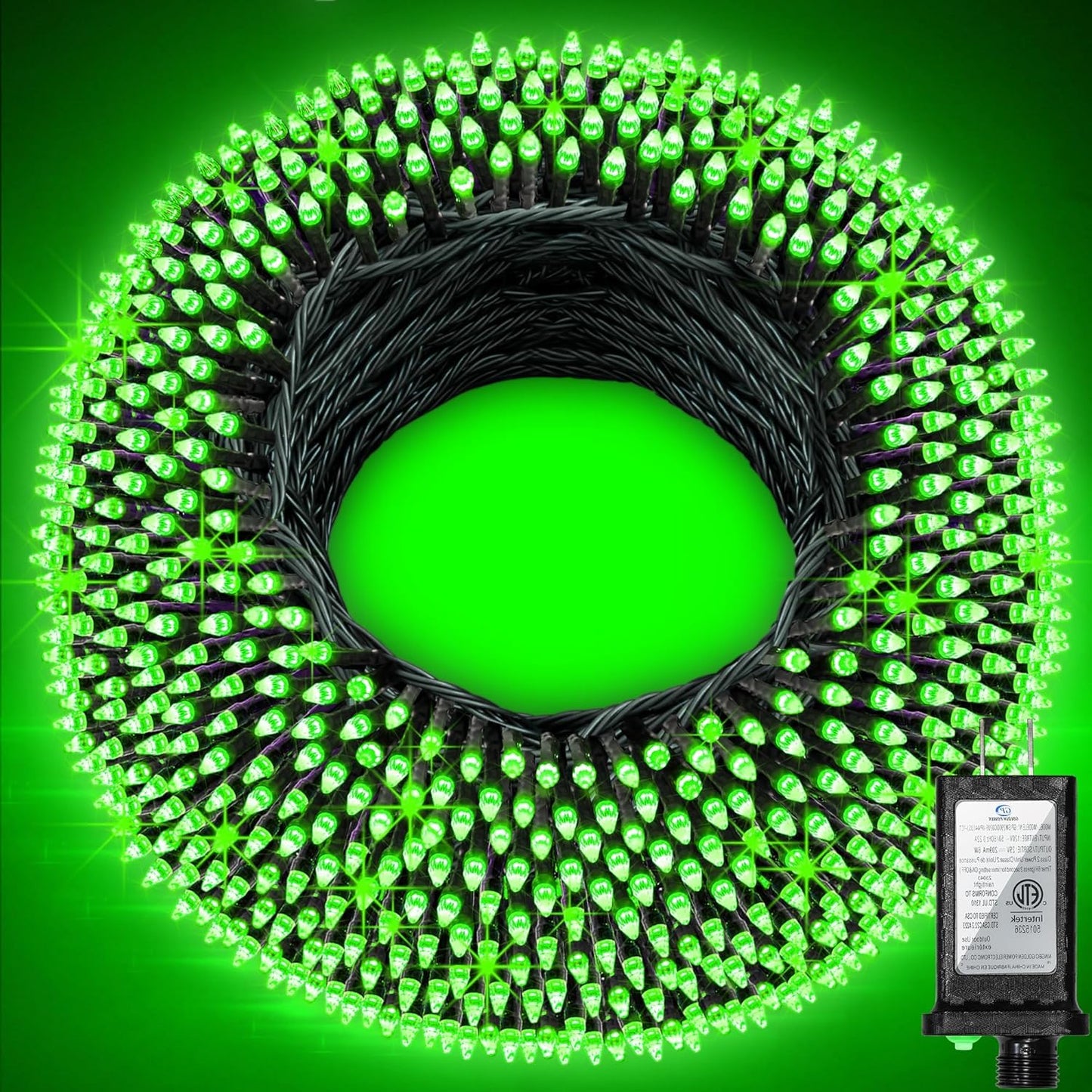 750 Led 240Ft Christmas String Lights Outdoor  12 Pro Modes And Timer Memory & Brightness  Plug In Waterproof Dark Green Wire Twinkle Light For For Xmas Yard Tree Wedding Party Decor (Green)