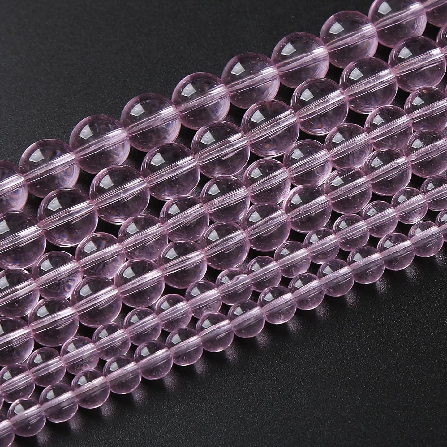 4mm 90pcs Smooth Rose Pink Glass Beads Quartz Crystal Round Loose Beads for Jewelry Making DIY Bracelet Necklace