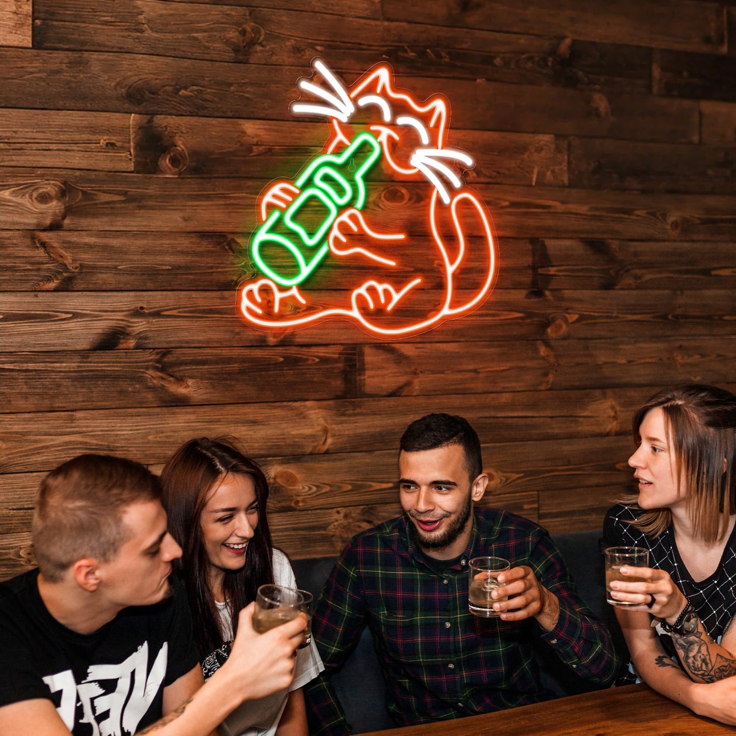 Kavaas Cat malt-inspired Neon Sign  Funny Neon Sign For Home Bar Decor  Man Cave Pub Party - Best Gifts For Husband  Father  Birthday  Christmas
