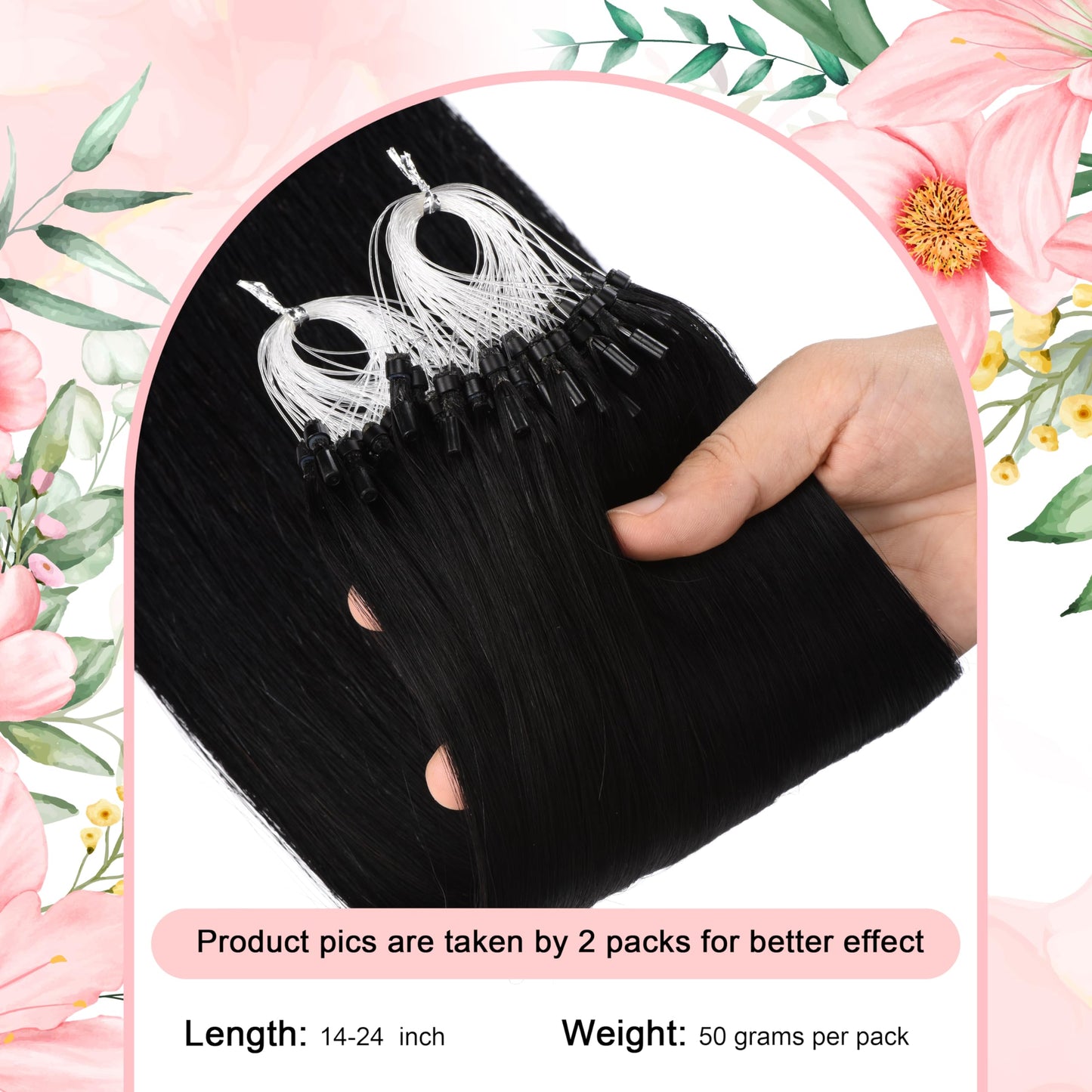 Kpvxxve Microbead Hair Extensions Human Hair 18 Inch Micro Ring Loop Hair Extensions Microlinks Hair #4/613 Brown with Bleach Bl