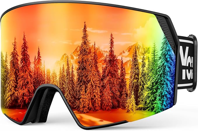 YOZISS Ski Goggles Men Women,OTG Snowboard Goggles Over Glasses,Anti Fog Winter Sports Goggles for Snowboard Snowmobile
