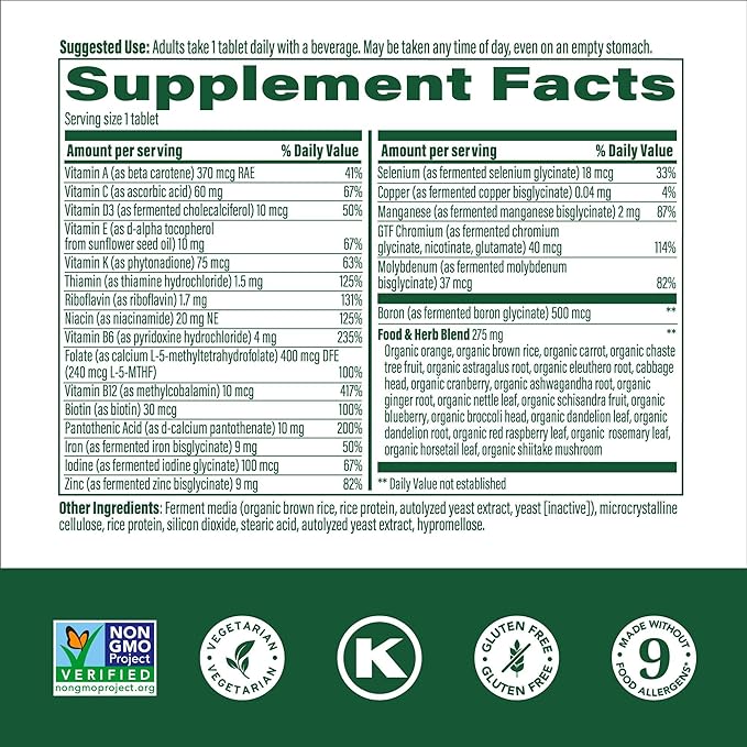 MegaFood Womens Multivitamin One Daily - Multivitamin for Women - Vitamin C, Vitamin D, Iron & B Vitamins - Bone, Energy Metabolism & Immune Support - Vegetarian, GlutenFree - 30 Tablets, 30 Servings