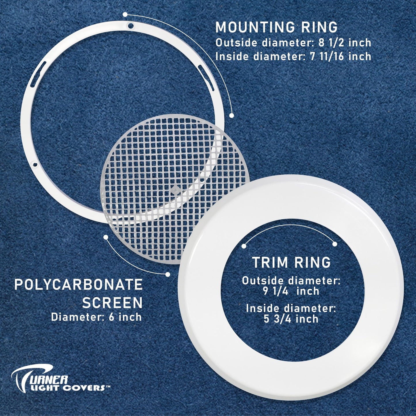 Recessed Light Cover Kit For Indoor And Outdoor Ceiling - Replacement Kit For Canned Lighting Fixtures  And Led Retrofit Downlights  Includes Mounting Ring  Trim Plate  And Screen  discomfort-reducingtable - 10Packs
