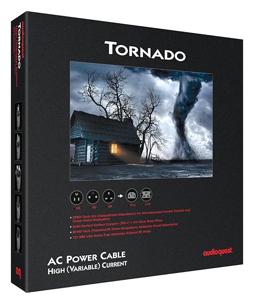 AudioQuest Tornado High (Variable) Current Power Cable - 2m - 1 x C13 > 1 x 3-Prong Wall Plug