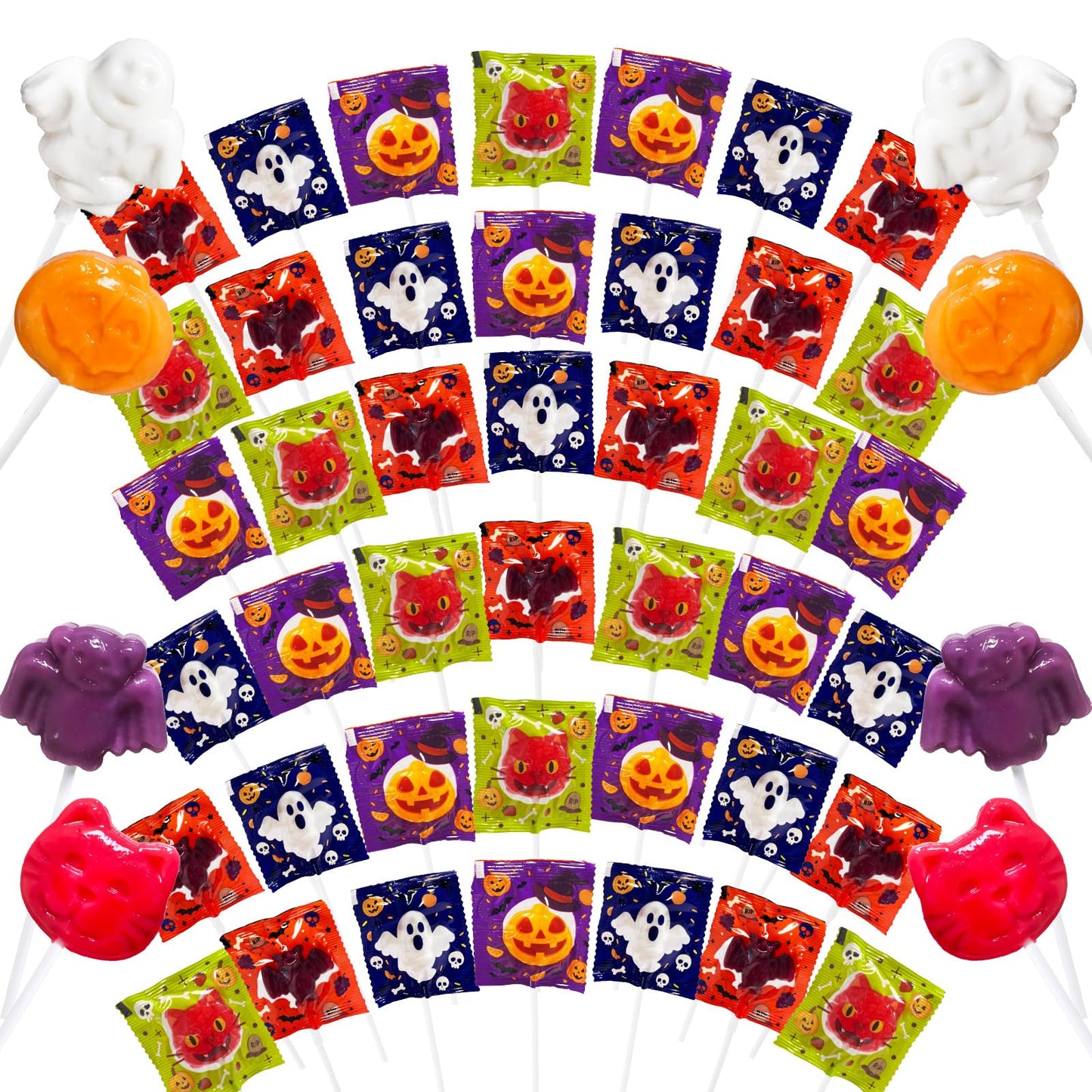 Trick or Treat - Halloween Candy Individually Wrapped Lollipops Suckers Bulk 42  Candlelit Pumpkins  Victorian Wraiths  Moonlit Familiars and Gargoyles Kin  Halloween-Themed Snacks for Goodie Bags