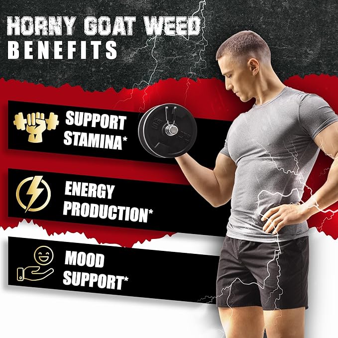 BMVINVOL Horny Goat Weed for Men and Women with Maca, Tribulus, Ginseng, Ashwagandha, Tongkat Ali - 120 Capsules for 4 Month Supply