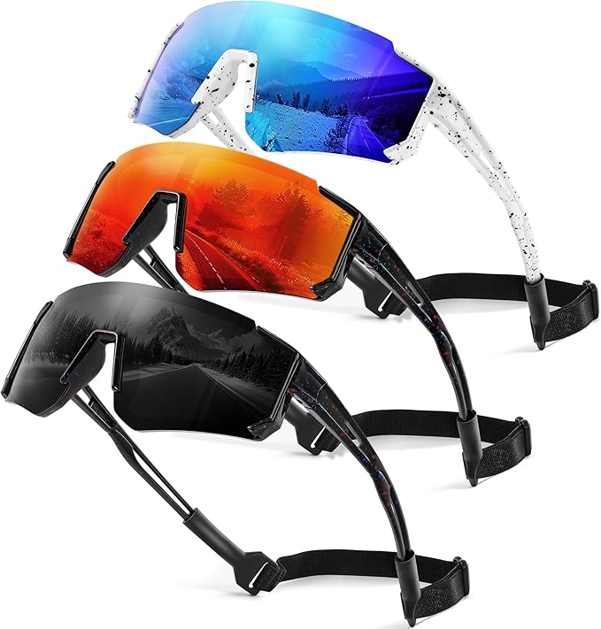 TURBOPEP 3 Pack Kids Polarized Sunglasses - Youth Baseball Sunglasses for Boys Girls Age 3-12 Sports UV Protection Goggles