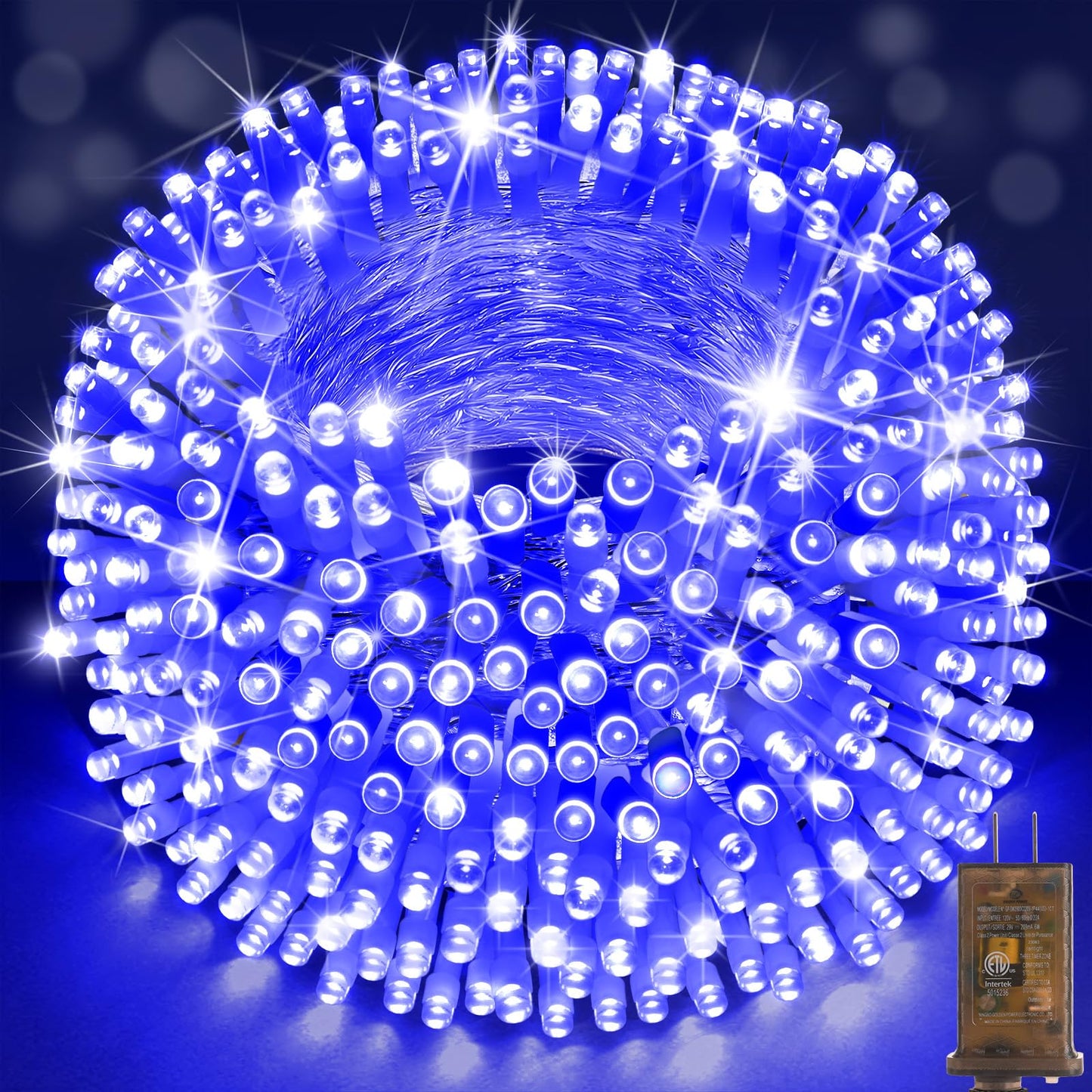 Sauirs 197Ft 500 Led Christmas Lights Outdoor String Lights With 8 Modes Timer Waterproof Fairy Light Plug In For Outside Indoor Party Xmas Palm Tree Yard Wedding Decorations(Blue)