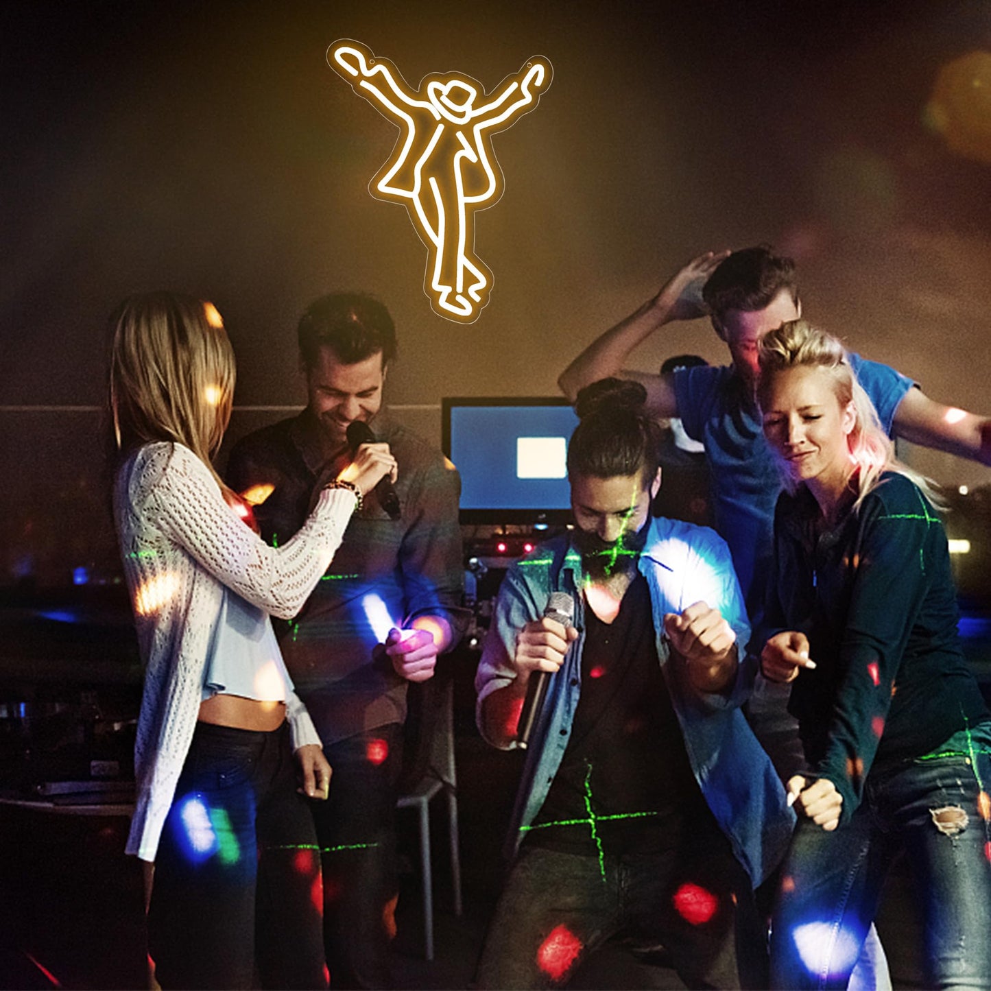 Dance Neon Sign For Wall Decor Michael Dance Neon Light For Man Cave Bar Party Game Room Mj Led Light Up Sigh For Men Wall Art Birthday Gift(Zkxd268)