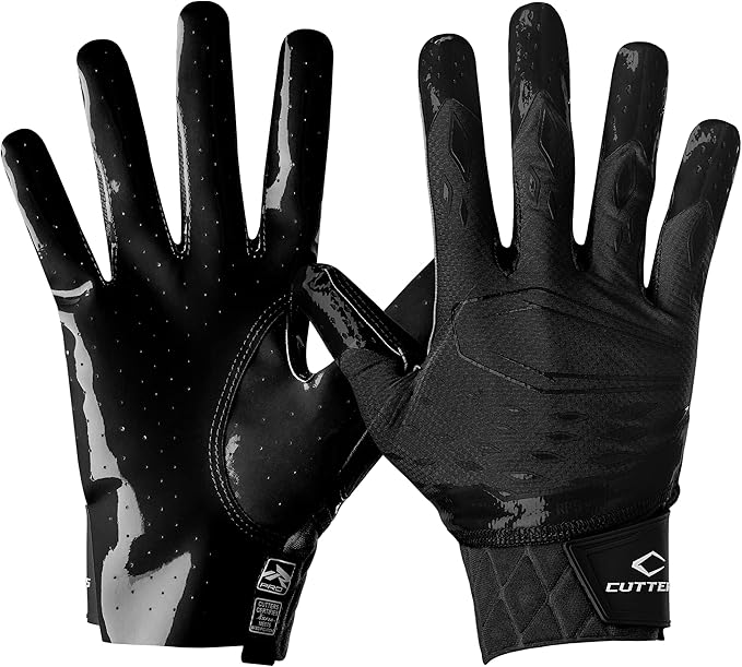 Cutters Rev Pro Football Gloves, Men's Sticky Ultra Grip Receiver Gloves, Adult, 1 Pair