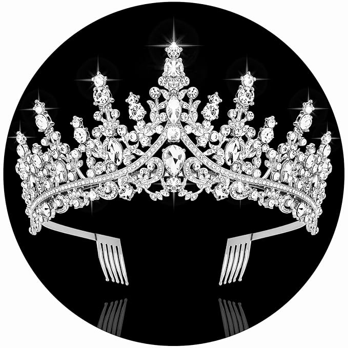 CURASA Silver Tiara and Crowns for Women Crystal Queen Crown, Wedding Tiaras for Bride Princess Crown Headpiece for Bridal...