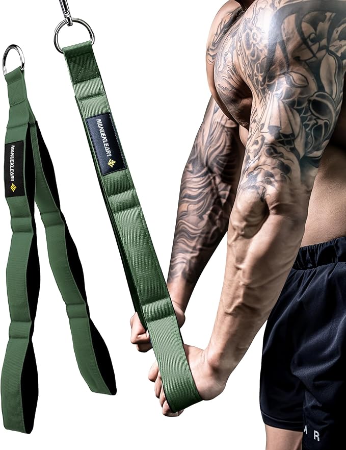 MANUEKLEAR Tricep Rope Cable Attachment Handles, Greater Range of Motion, Tricep Pull Down Rope for Push Downs, Crunches, ...