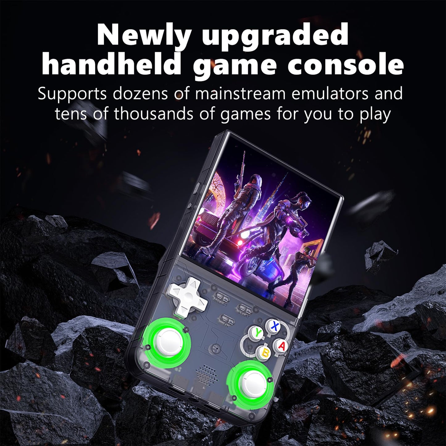 2025 New Upgrade R36ULTRA Retro Handheld Game Console with 64G Built-in 21000+ Classic Games,Portable Hand Held Open Source Linux System 4.0-in 4k HD IPS Screen Video Player (Black)