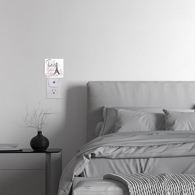 Eiffel Tower Night Light,Paris Night Lights Plug into Wall for Boys Girls Bedroom Decorative Half Round Nightlight Led Lamp 0.5W Sleep Friendly