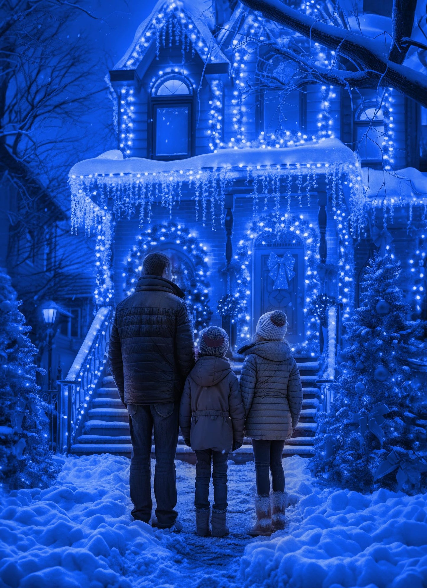 2-Pack 400Led 170Ft Total Solar Outdoor Lights Ip65 Waterproof Solar Powered Lights With 8 Lighting Modes For Party Garden Yard Home Holiday Tree Decoration Lighting Blue