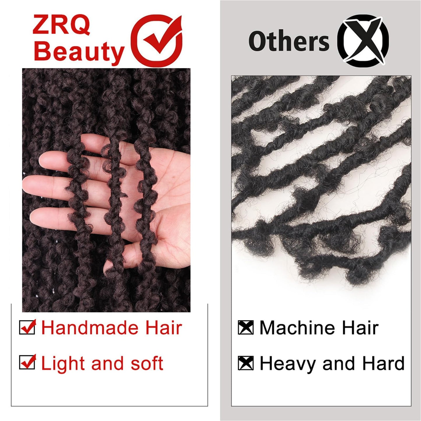 ZRQ 18 Inch Distressed Faux Locs Long Butterfly Locs Crochet Braids Hair Pre-looped Synthetic Soft Locs For Black Women Goddess