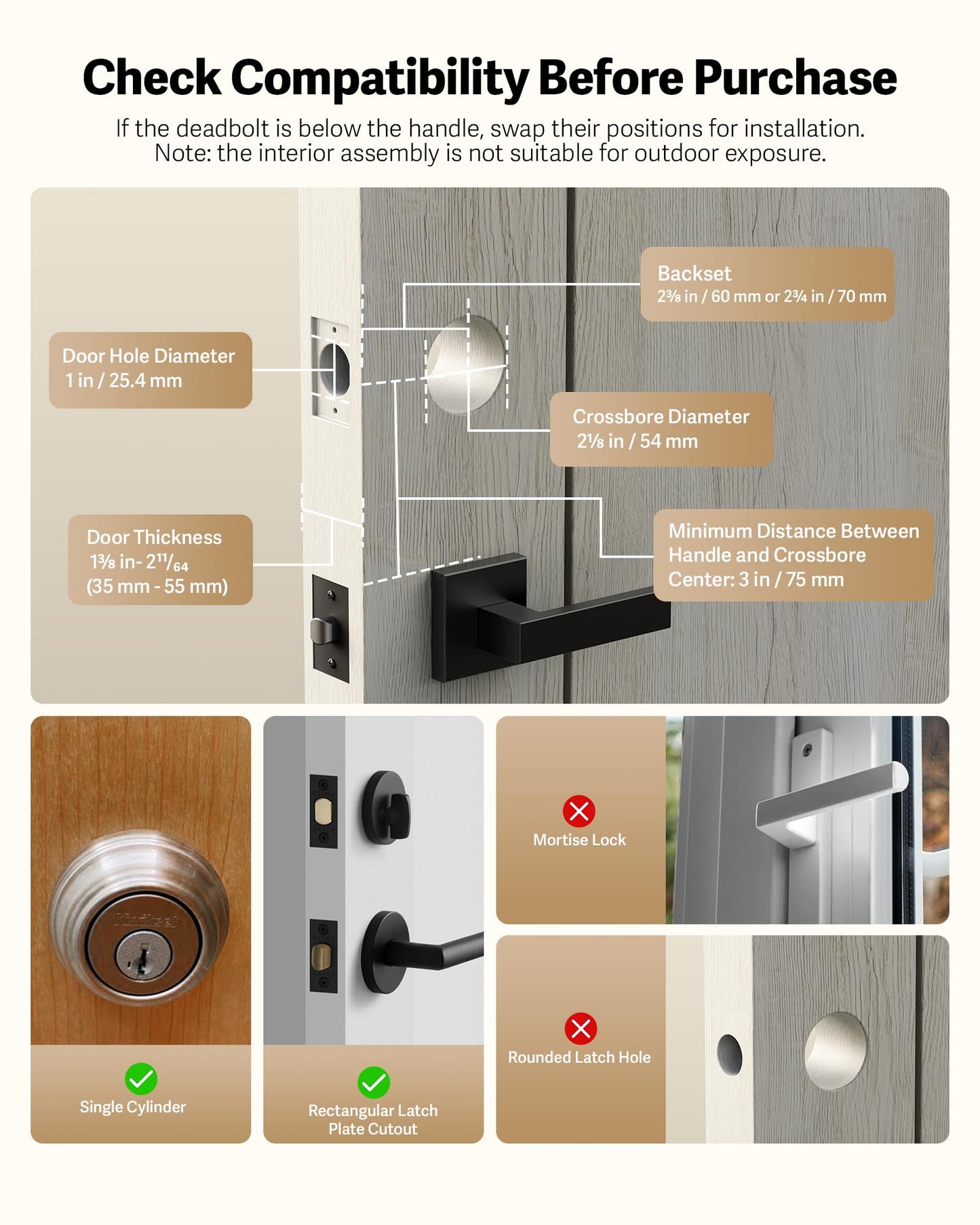 Lockin Veno Smart Lock with Palm Vein, Keyless Entry Smart Locks for Front Door with Doorbell, Fingerprint Lock Built-in WiFi, App Remote Control, 7-Month Battery Life, IP65 Waterproof