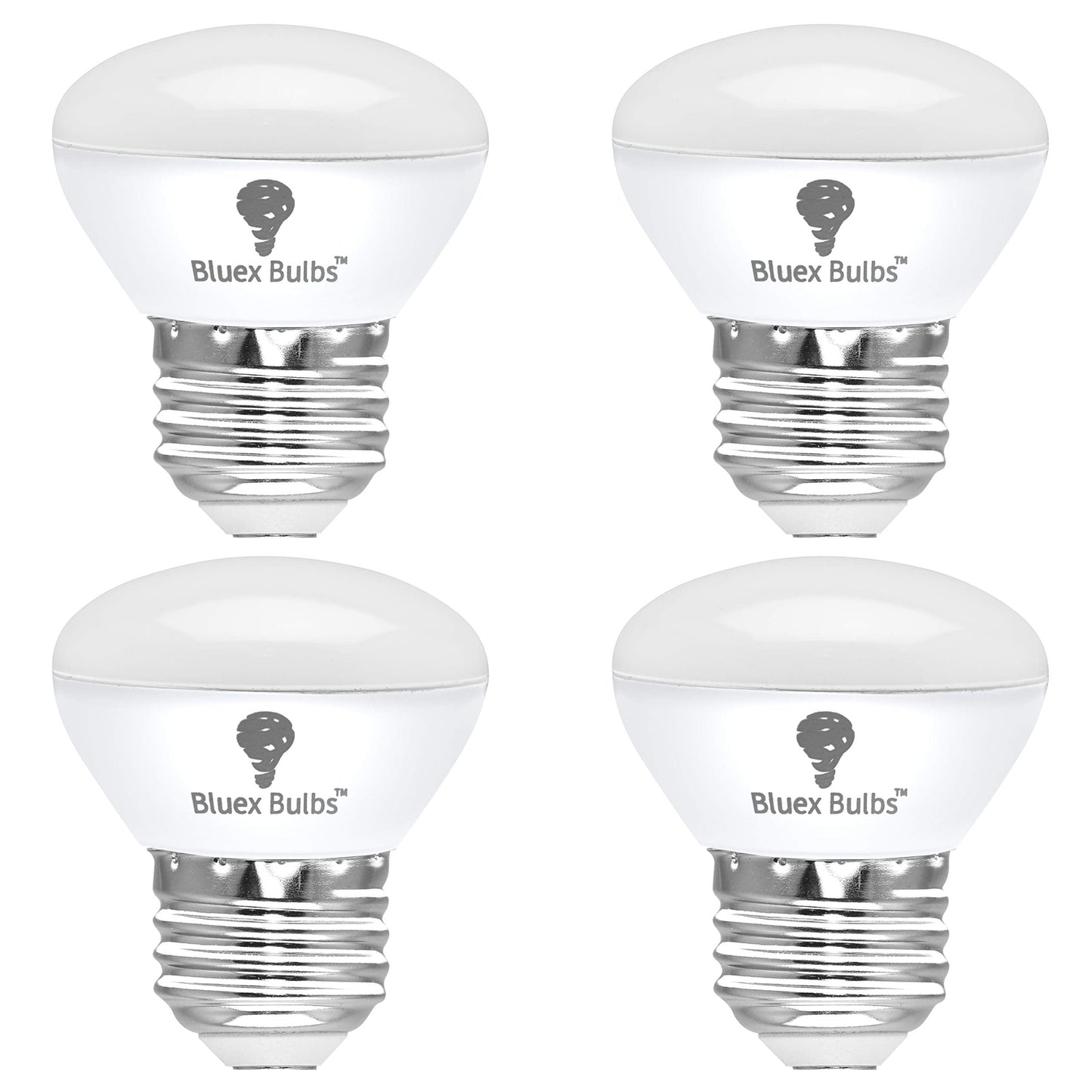 4 Pack R14 LED Bulb 4W E26 Base Mini Reflector Floodlight Light Bulb Dimmable 2700K Warm White - 40W Equivalent - Mini Light Bulbs, Short Light Bulbs, Curio Cabinet Light Bulb, R14 Bulb Flood Light