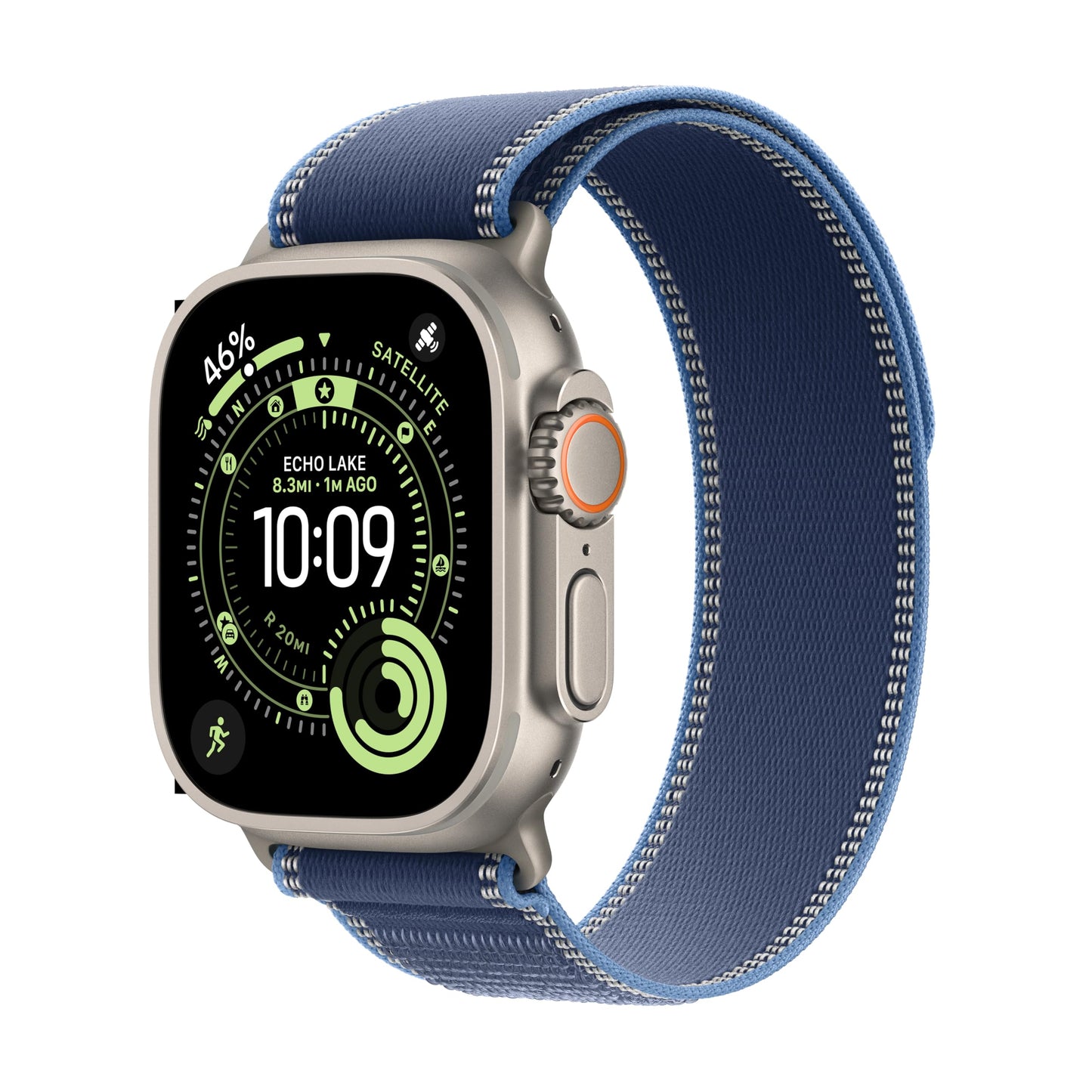 Apple Watch Ultra 3 [GPS + Cellular 49mm] Running & Multisport Smartwatch w/Rugged Titanium Case w/Blue/Bright Blue Trail Loop -