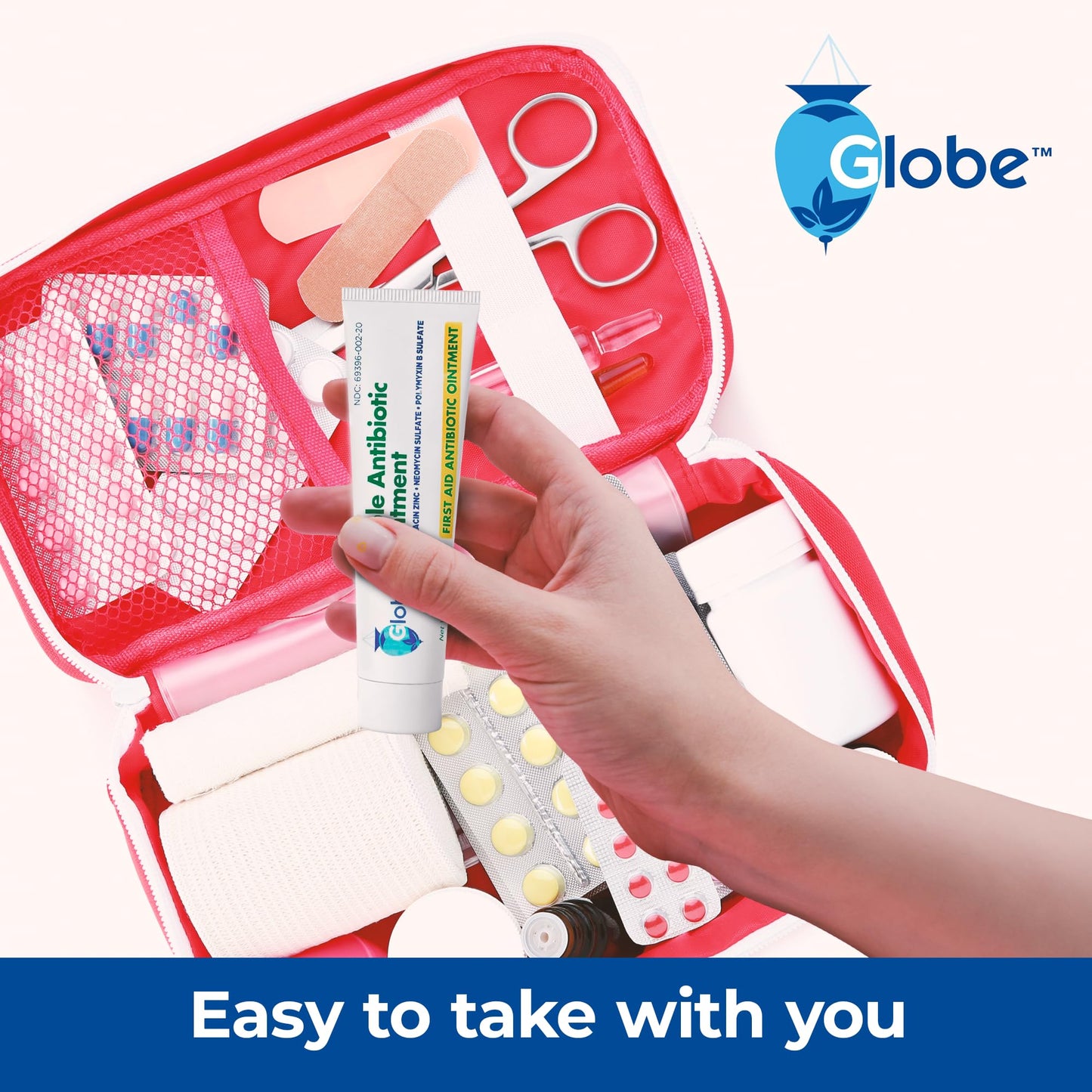 Globe Triple Antibiotic Ointment 1.0 oz (4 Pack), First Aid Ointment for Minor Scrapes, Cuts, and Burns to Help Prevent Infection, Compare to The Active Ingredients of The Leading Brand.