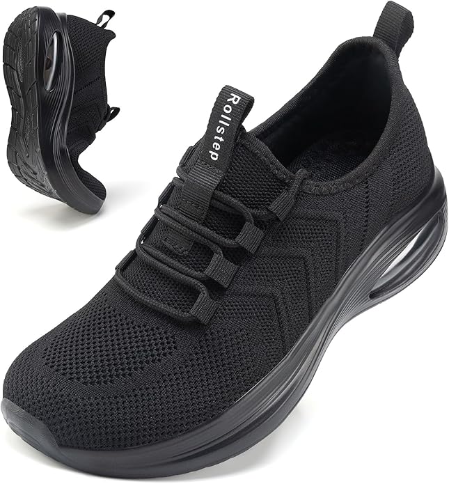 Rollstep Wide Toe Box Shoes Women Extra Wide Width Sneakers Air Cushion Road Running Shoes Ultra Light Tennis Gym Workout ...