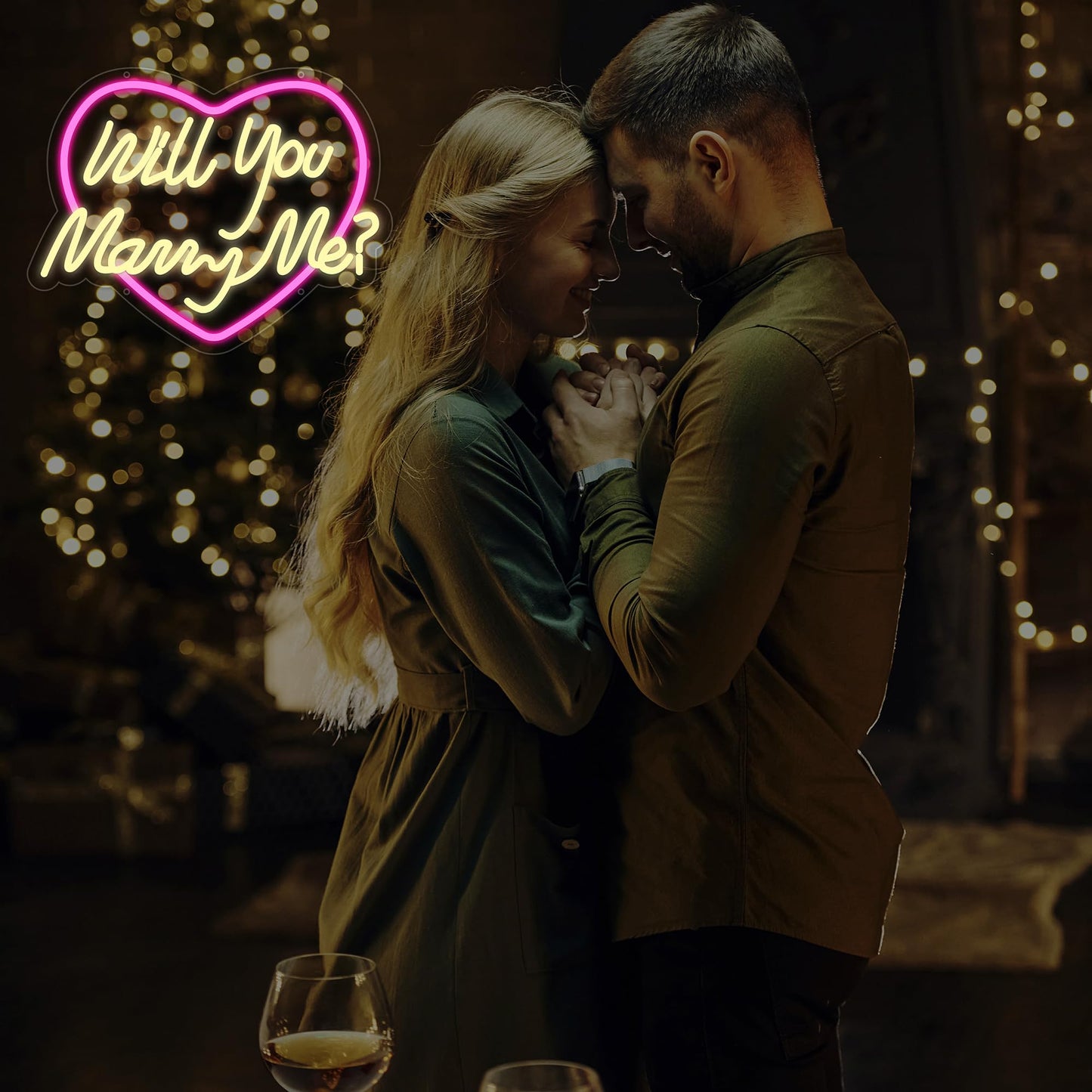 Will You Marry Me Neon Sign 16.34X12.8 Led Proposal Light - Wedding Engagement Decor  Valentines Day Gift For Girlfriend Bridal Shower Usb Powered Wall Art
