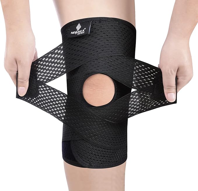 NEENCA Knee Brace for Knee Pain, Compression Knee Support with Air Mesh Fabric, Adjustable Knee Wrap with Side Stabilizer...