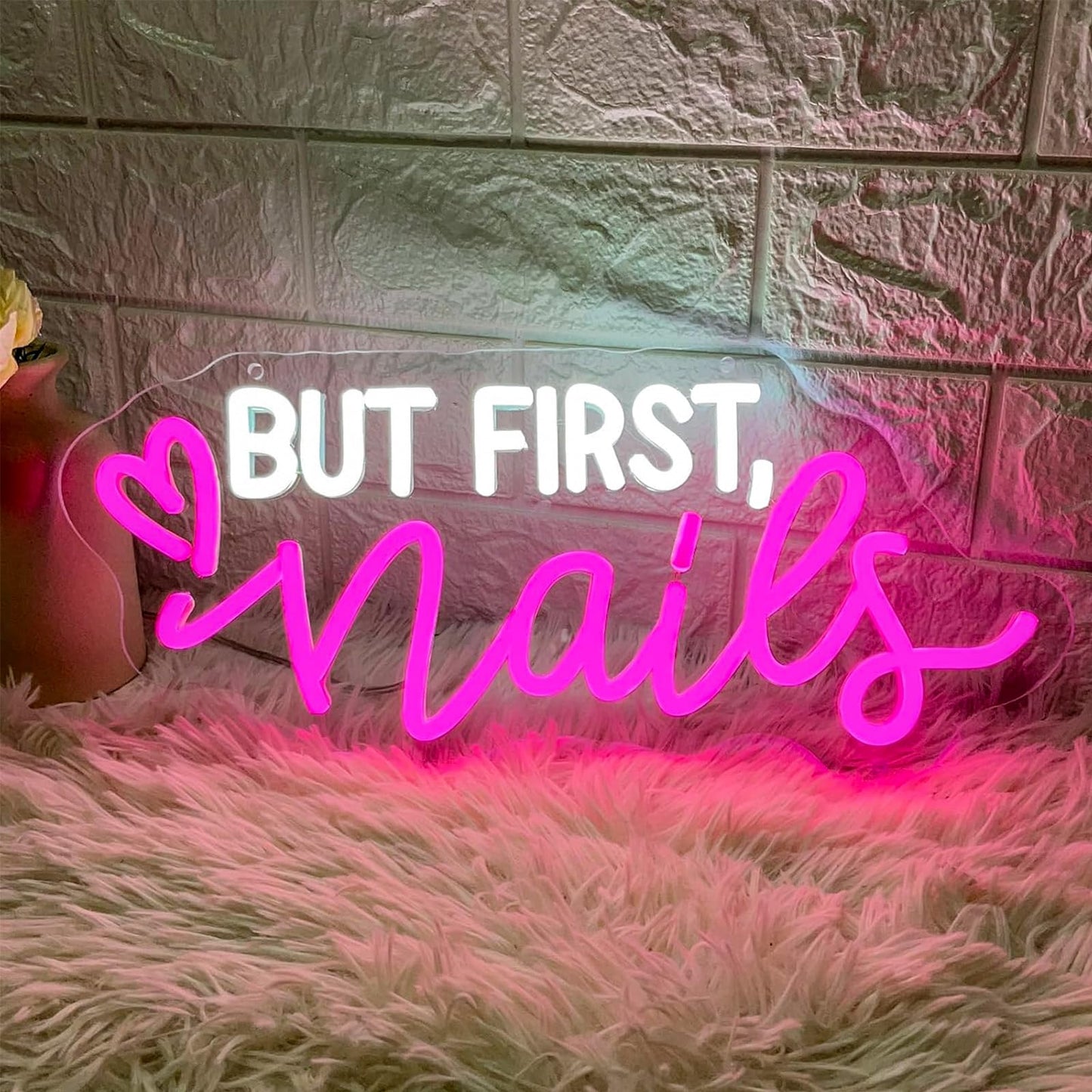 But First Nails Neon Sign For Wall Decor  Led Nails Neon Signs For Nail Room  Beauty Room  Salon Bar  Bedroom  Nails Neon Lights Christmas Birthday Gift For Girls  Lover  Friend