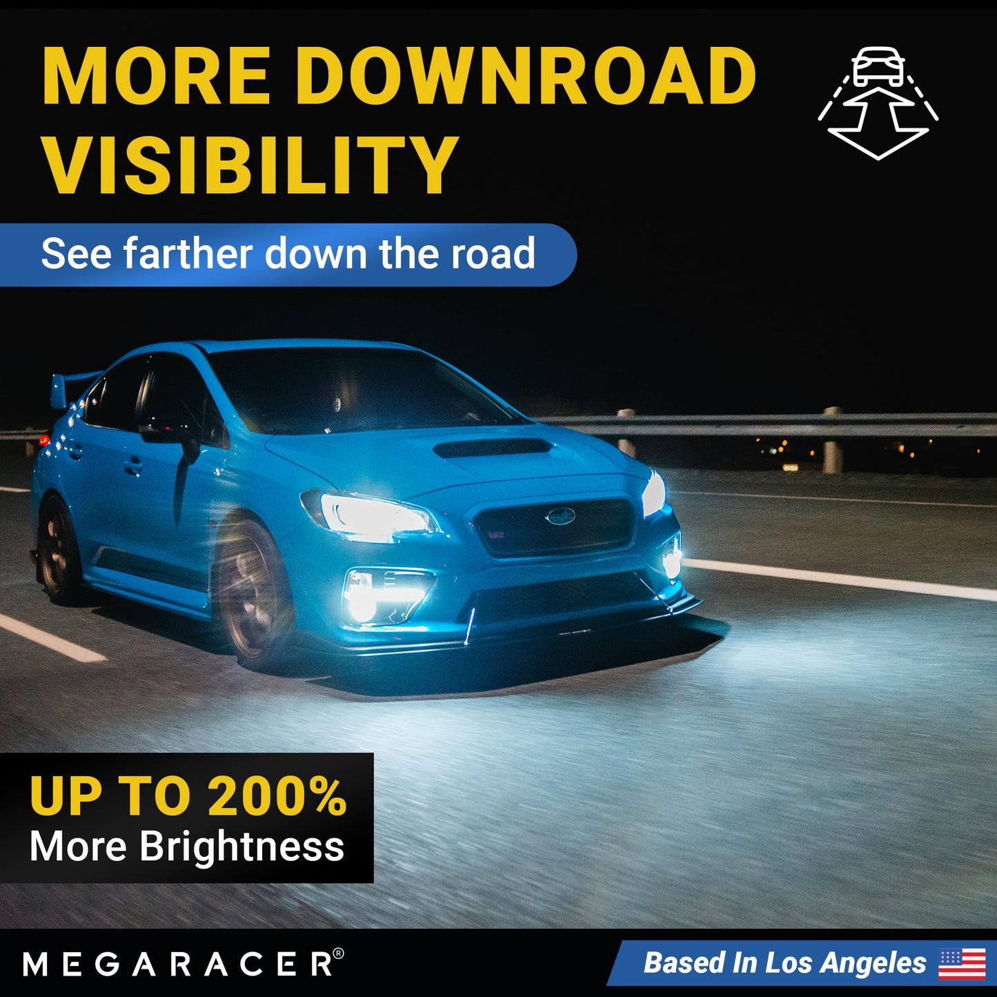Mega Racer enhanced Halogen Headlight Bulbs Combo - 9006+9005, 12V, 55W/65W, White Light, Plug & Play, Low & High Beam (