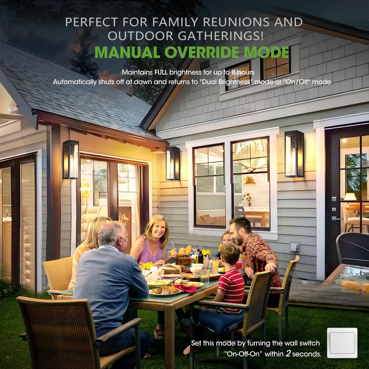 Criry 15.3 Large Motion Sensor Outdoor Wall Lights 2Pack  Dusk To Dawn Porch Lights Outdoor Wall Sconces 3 Lighting Modes Black Exterior Lighting Fixtures For House Garage Bulb Not Included
