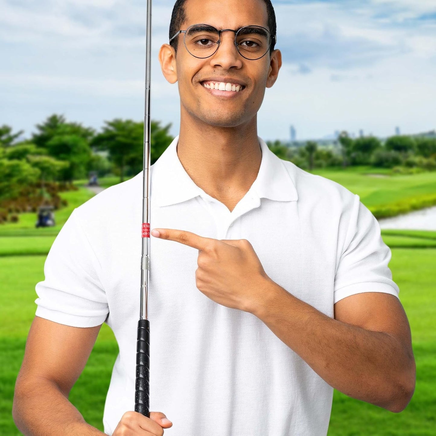 Custom Red Golf Club ID Labels, Personalized Golf Club Name Sticker,0.75x2 Inches, Set of 30, 4 Mil Vinyl Decal Stickers Weather Resistant, Made in USA by My Sign Center