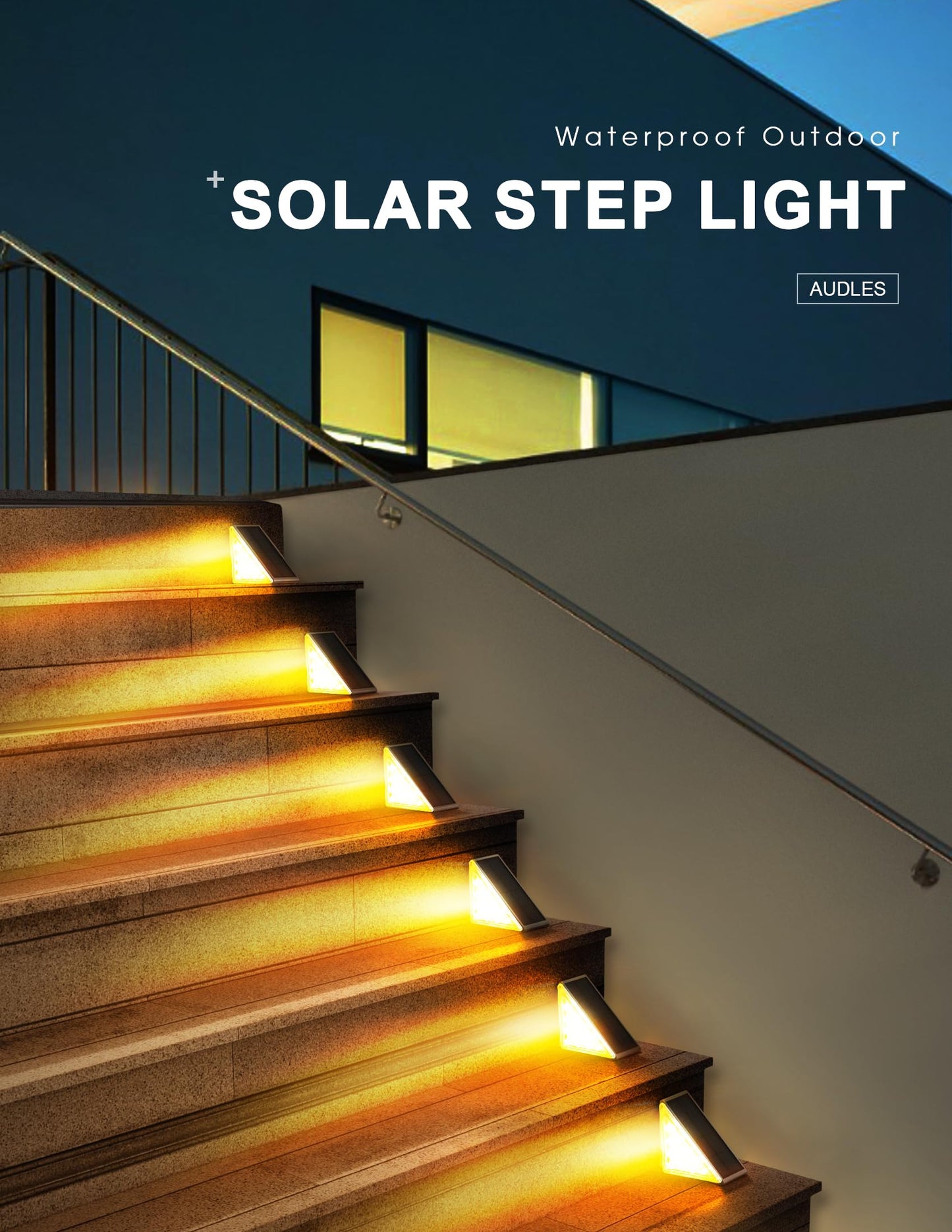 Audles Led Solar Step Lights, Waterproof Warm White 12 Pack, Ip67 For Outdoor Use, Perfect For Yard, Patio, Garden, Walkways, Driveway