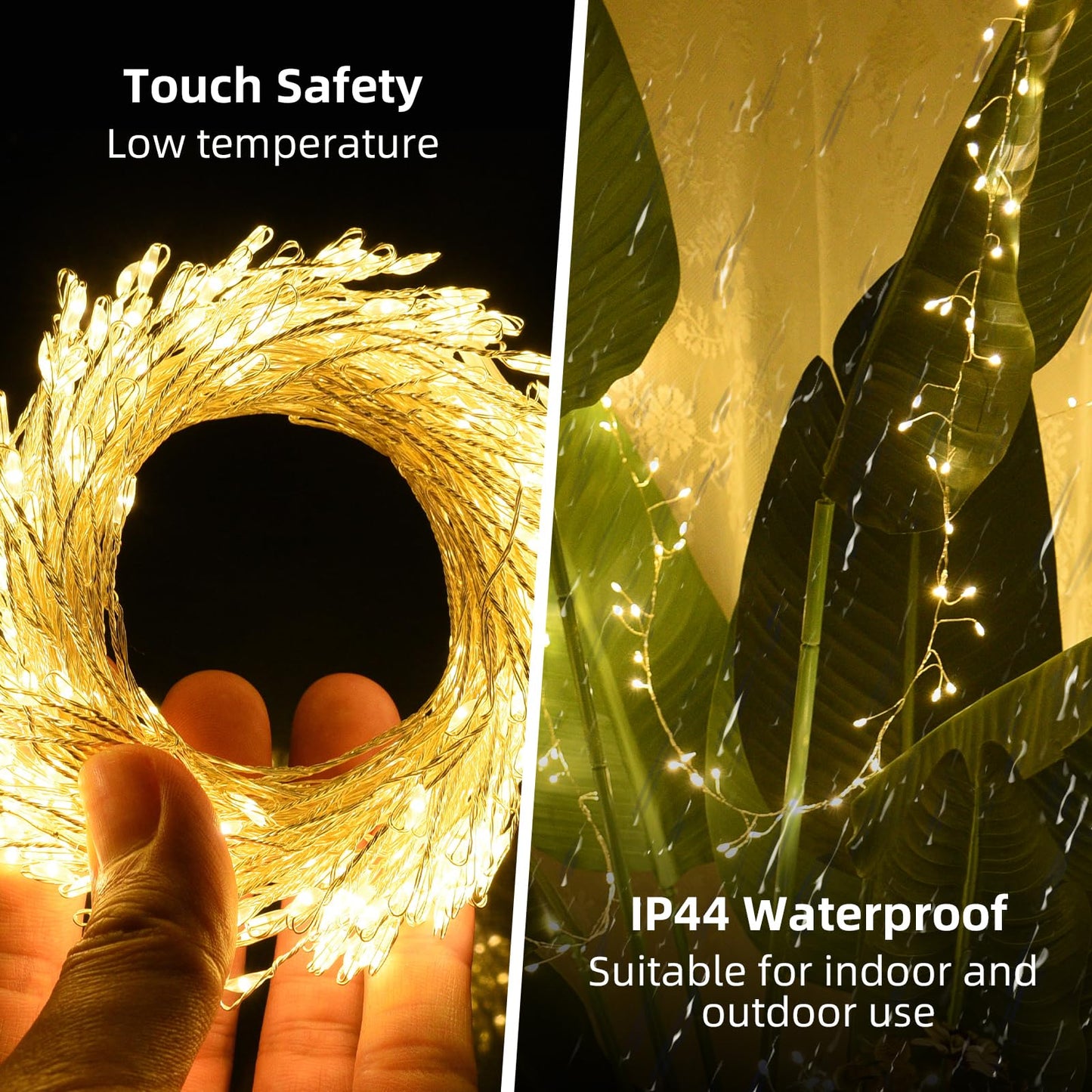 Dailyart 500 LED Fairy Lights, Silver Wire, Warm White, Remote & Timer, Waterproof, 42Ft for Indoor/Outdoor Wedding Decor