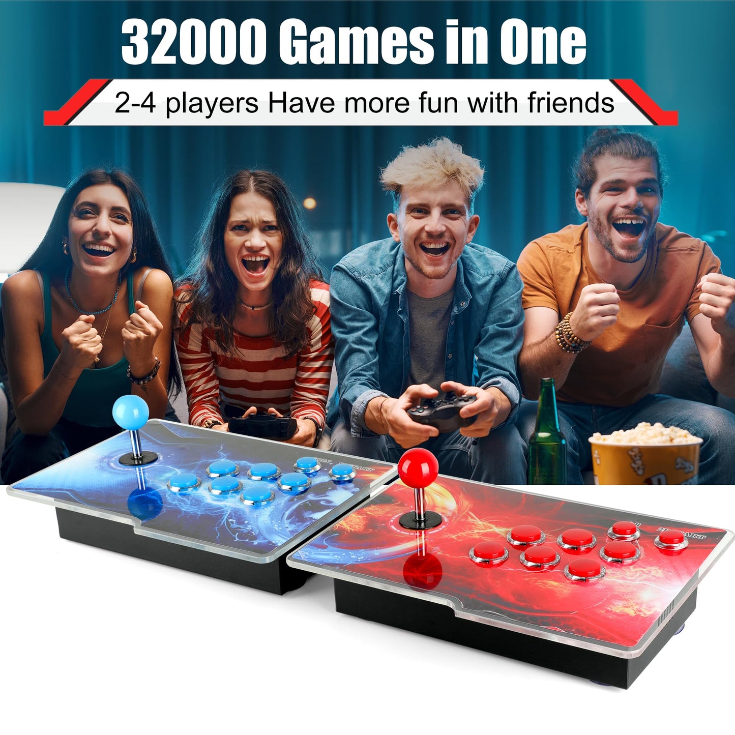 Pandora Box Arcade Game Console 32000 Games Pre-Install,Retro Game Machine for TV PC Projector, Supports Up to 4 Players, Full HD Output,, Search, Save, Hide, Favorites List