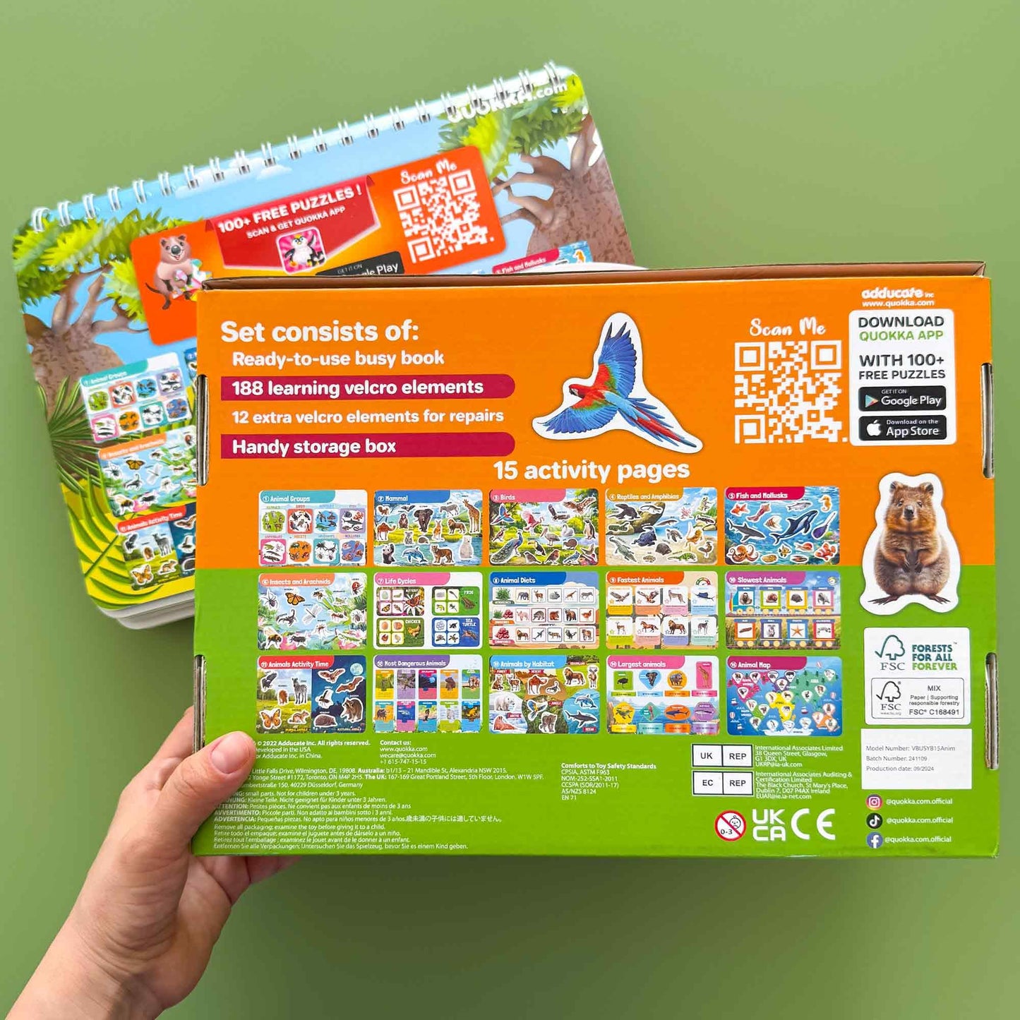 QUOKKA Montessori Busy Book for Ages 4-8 - Pre K Toddler Learning Activities for Homeschooling - My Preschool Busy Book for Toddlers 3-5 - 15 Kids Educational Animal Activities