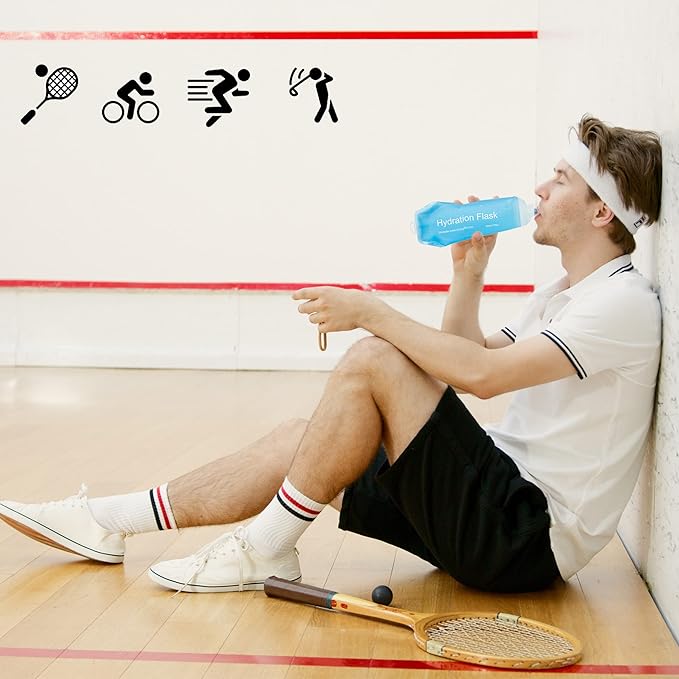 J.CARP 500ml Soft Flask Running Water Bottles, TPU Foldable Running Hydration Flask for Hydration Pack Cycling Hiking Climbing Outdoors Motorbike Green