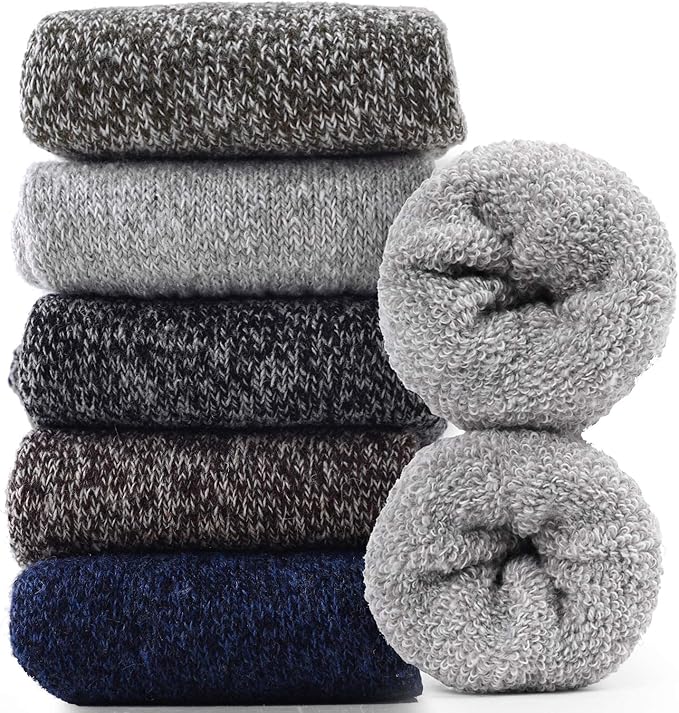 Jeasona Wool Hiking Socks for Women Warm Winter Thermal Thick Socks for Cold Weather Cozy Gifts for Women Mom 5 Pairs