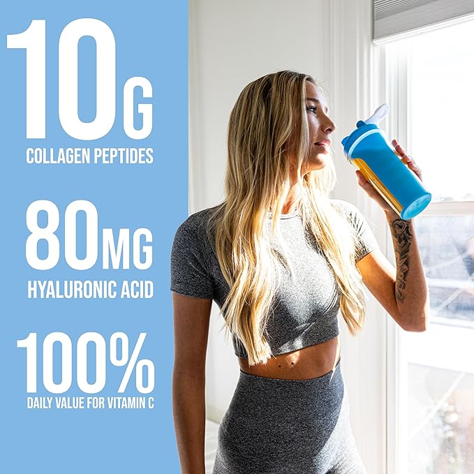 Rule 1 Collagen Peptides Powder - Hydrolyzed Bovine Collagen, Hyaluronic Acid, and Vitamin C. Supports Hair, Skin, & Nails (25 Servings, Unflavored)