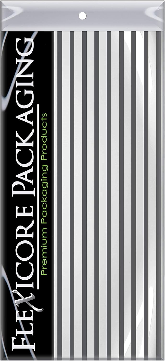 Flexicore Packaging Gray Pin Stripe Print Gift Wrap Tissue Paper Size: 15 Inch X 20 Inch | Count: 50 Sheets | Color: Gray Pin Stripe