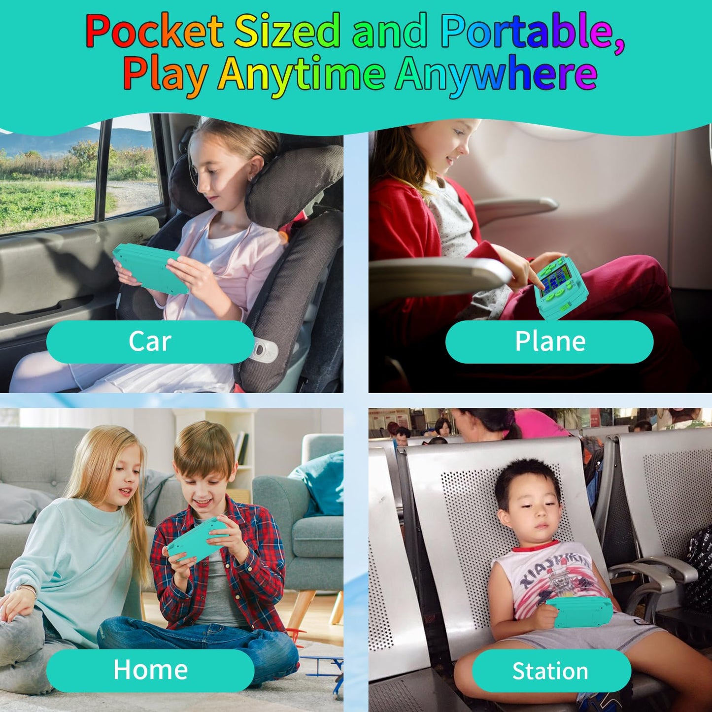 Handheld Game for Kids, Portable Gaming Player with Built in 218 Classic Retro Video Games, Mini Arcade Electronic Toy for Birthday Gift, Needs 3PCS AAA Batteries