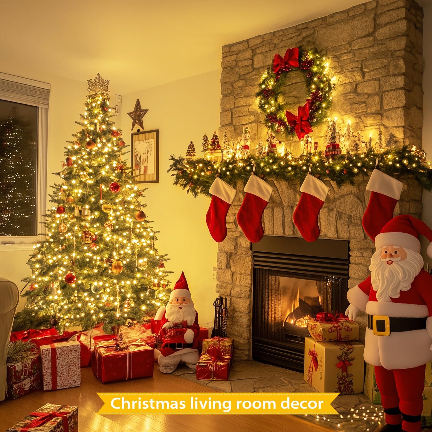 Jmexsuss 66Ft 200 Led Warm White Christmas Lights, Indoor/Outdoor Twinkle String Lights, Model Exs-S-0200
