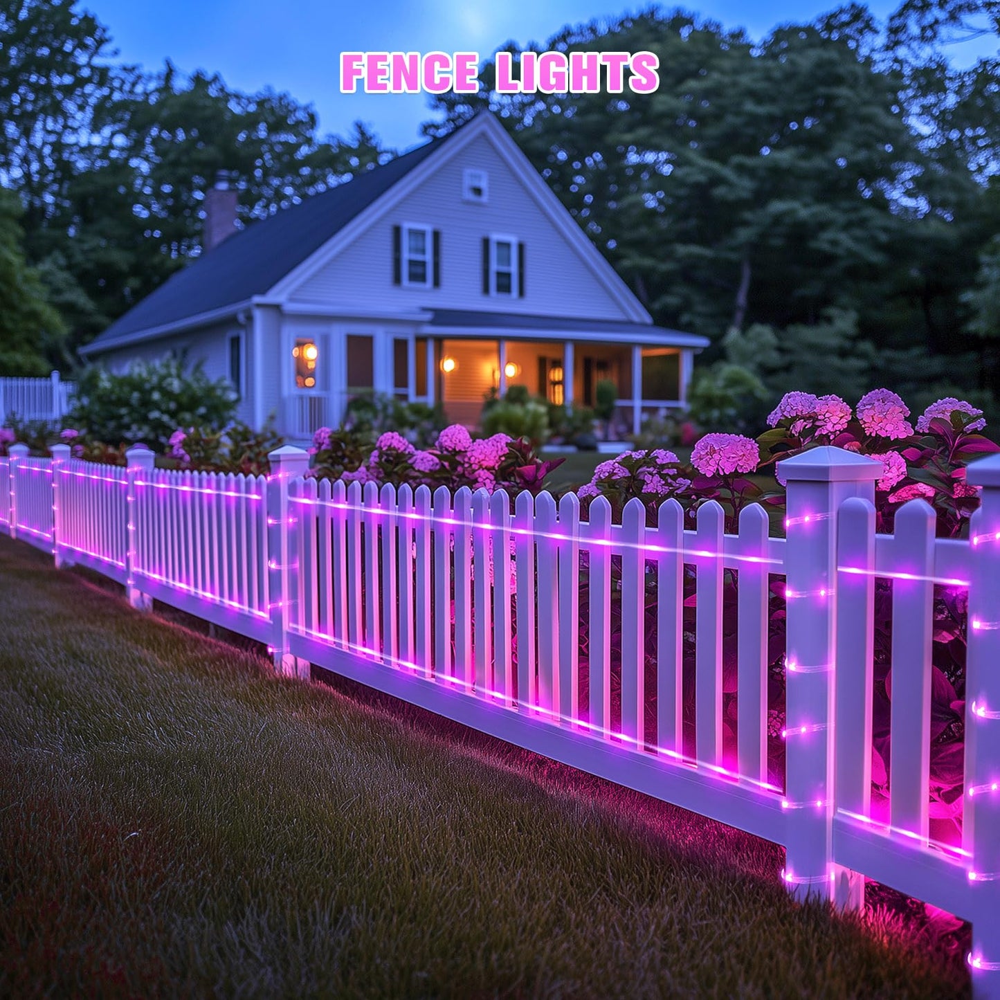 JMEXSUSS Solar Rope Lights, 200 LED, 66ft, IP65 Waterproof, Pink, 8 Modes for Outdoor Use