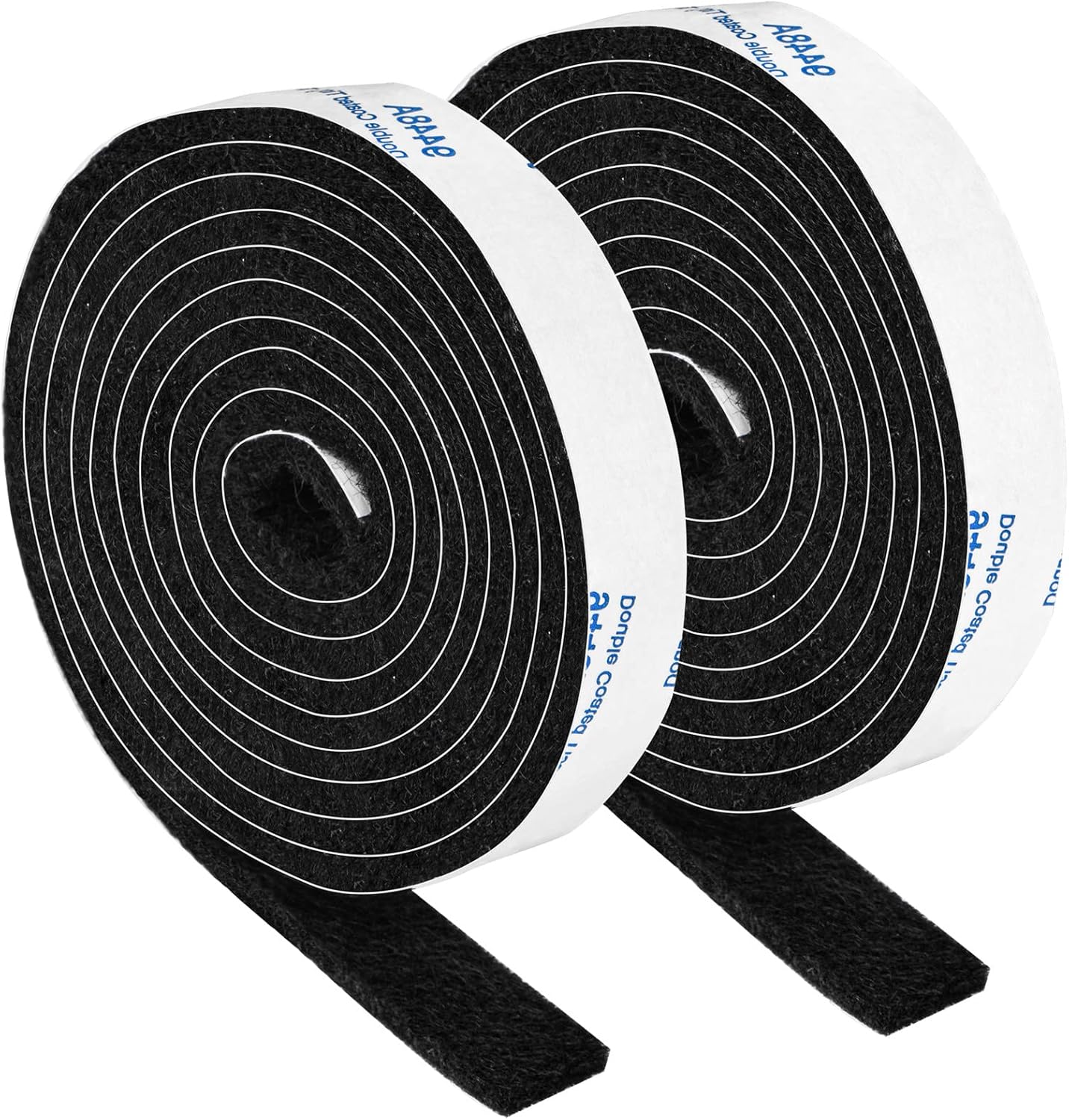 Felt Strips with Adhesive Backing, Felt Tape with Adhesive Backing, Felt Furniture Strips 2 Pack Roll 1/2x 60 Inches Black, Felt Strips for Furniture