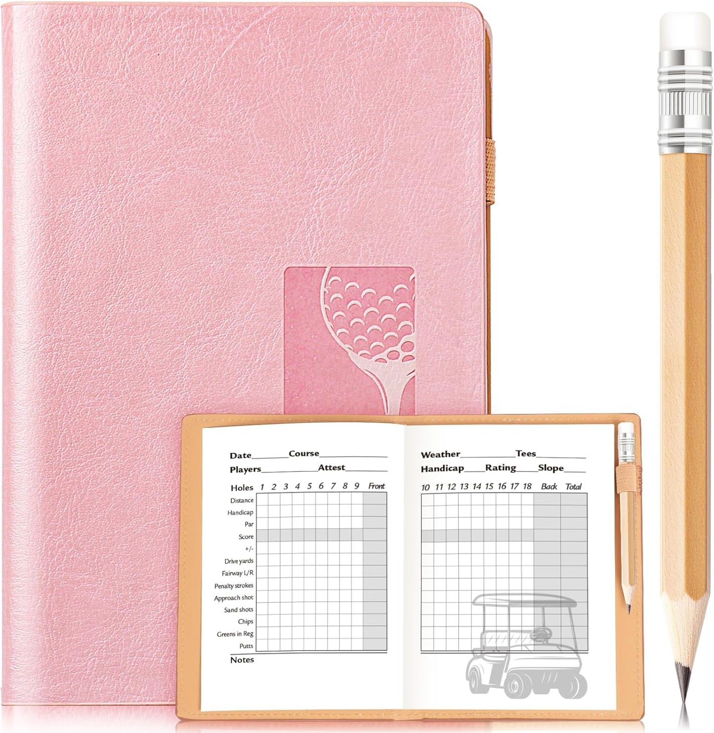 Set for Dad Includes Golf Scorecard Book, Bag Tag with 5 Tees & Golf Club-Shaped Pen - Funny Birthday Present from Daughter, Son or Kids,Best Dad by Par